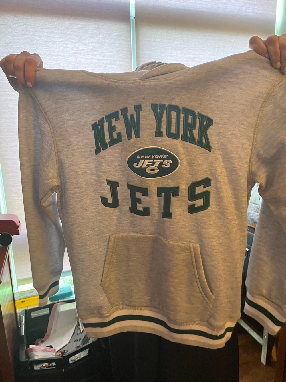 New York Jets Gray Kids Pullover Hoodie